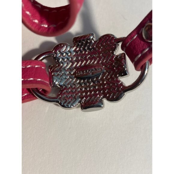 Lia Sophia Pink Leather Wrap Bracelet Adjustable Pink White Flower - Picture 8 of 8